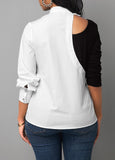 Casual  O Neck Full Sleeve Colorblock Shirt S-XL