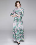 Fashionable Slim Floral Print Dress