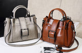 Retro Style Oil Wax Leather Shoulder Bag Handbag