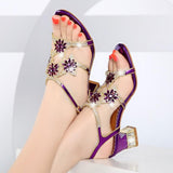 Gretchen Rhinestone Sandals-Purple