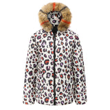 Leopard Fur Collar Down Jacket-5color