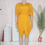 Plus Size Solid Color Midi Dress M-XL