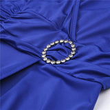Elegant  Fashion High Waist Plain Asymmetric OL Casual Short Sleeve Midi Dress S-5XL
