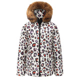Leopard Fur Collar Down Jacket-5color