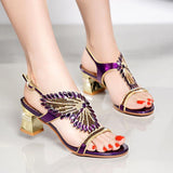Gwen Rhinestone Sandals-Purple