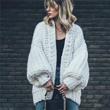 Thick Wool Hand-mand Lazy Knit Cardigan Coat-5color