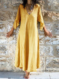 Solid Color Boho Casual Women Dress