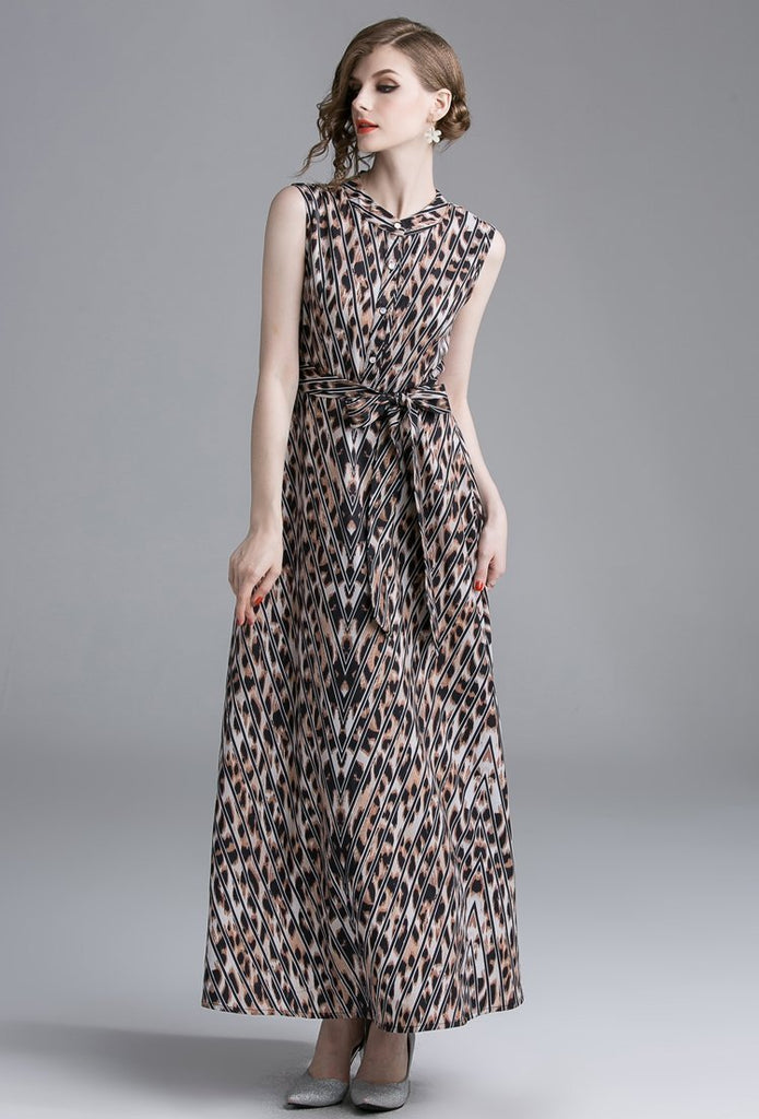Sleeveless vest fashion leopard print dress