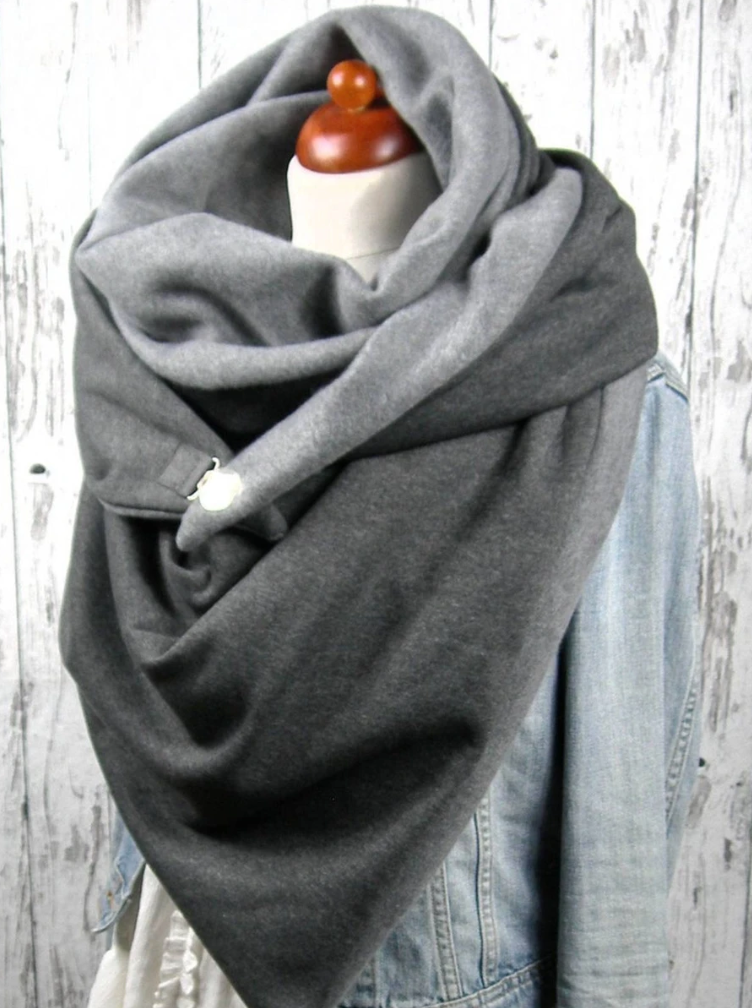 Gray Casual Solid Cotton Scarves