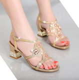Gretchen Rhinestone Sandals-Gold