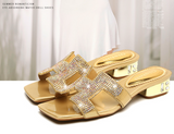 Grizelda Rhinestone Sandals-Gold