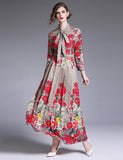 Fashion Floral Print Long Sleeve Dress Coco