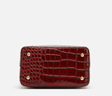 Patent Leather Crocodile Pattern Shoulder Bucket Bag
