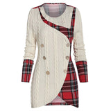 Button Plaid Knitted Sweater-5color