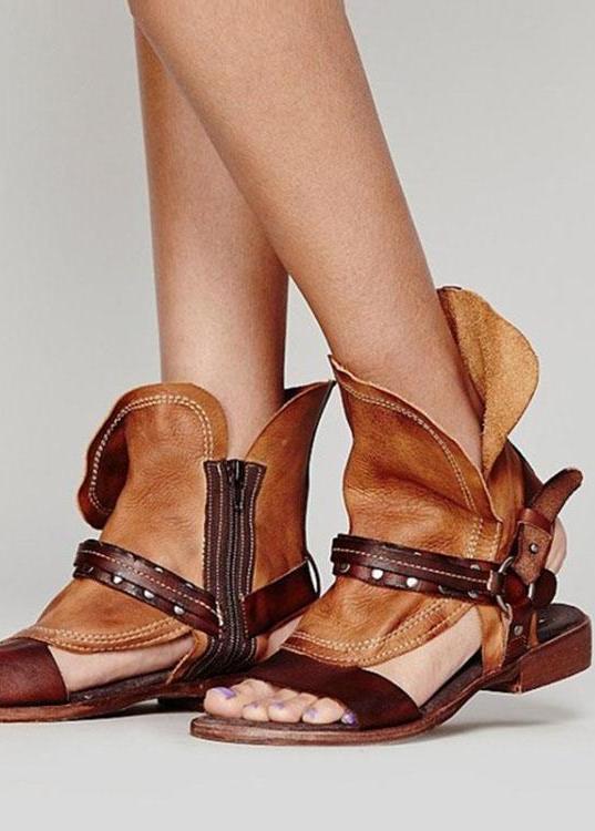 Fashion Colorblock Flat Sandals