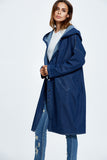 Hooded Long Cardigan Denim Coat