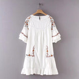 Bohemian Cotton Embroidered Dress-2color