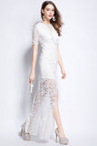 White Lace Evening Dress-2color