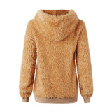 Pocket Solid-color Hooded Fuzzy Sweaters-2color