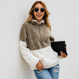 Zip Pocket Lapels Plush Sweatshirt Sweater-8color