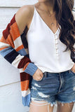 Knitwear Striped colorful Cardigan-3color