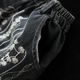 Women Vintage Hole Embroidery Spliced Jeans