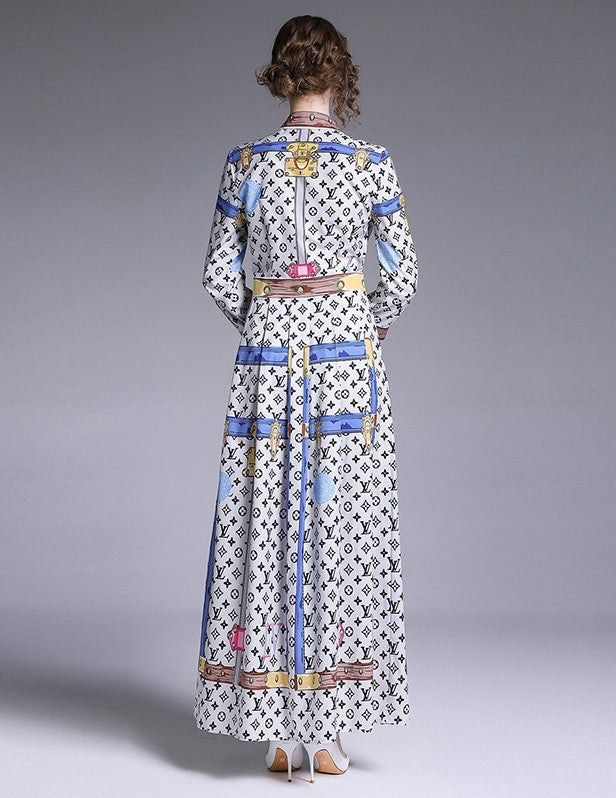 Chic Royal Court Long Sleeve Maxi Dress Coco
