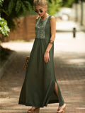 Casual Round-Neck Cover Up Maxi Dress