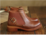 Elastic leather Chelsea boots_brown