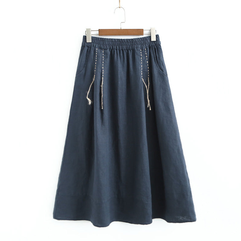 New Design Cotton Linen Summer Skirt