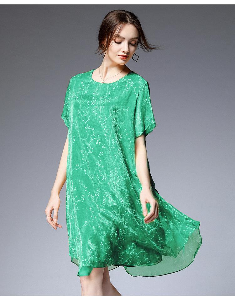 Plus Size Print Short Sleeve Mini Dress