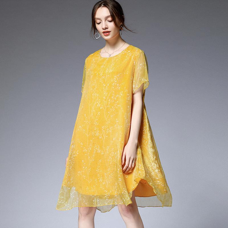 Plus Size Print Short Sleeve Mini Dress