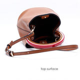 Leather Ring Hand Bag Chic Bucket Bag With Purse - Pink