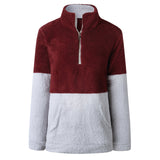 Zip Pocket Lapels Plush Sweatshirt Sweater-8color