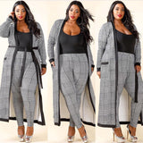 Elegant Patchwork Long Sleeves Casual 3 Pieces Set M-3XL