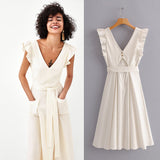 Fashion  Summer Cotton Midi Dress