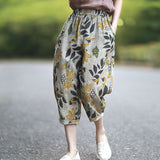 Literary Retro Loose Linen Cropped Trousers