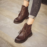 New Tube Boots Women's Casual Leather Martin Boots