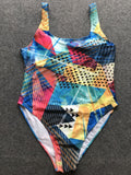Print Low Cut Padded One Piece Swimwear XL-4XL