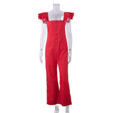 Red Street Style Cotton Jumpsuits