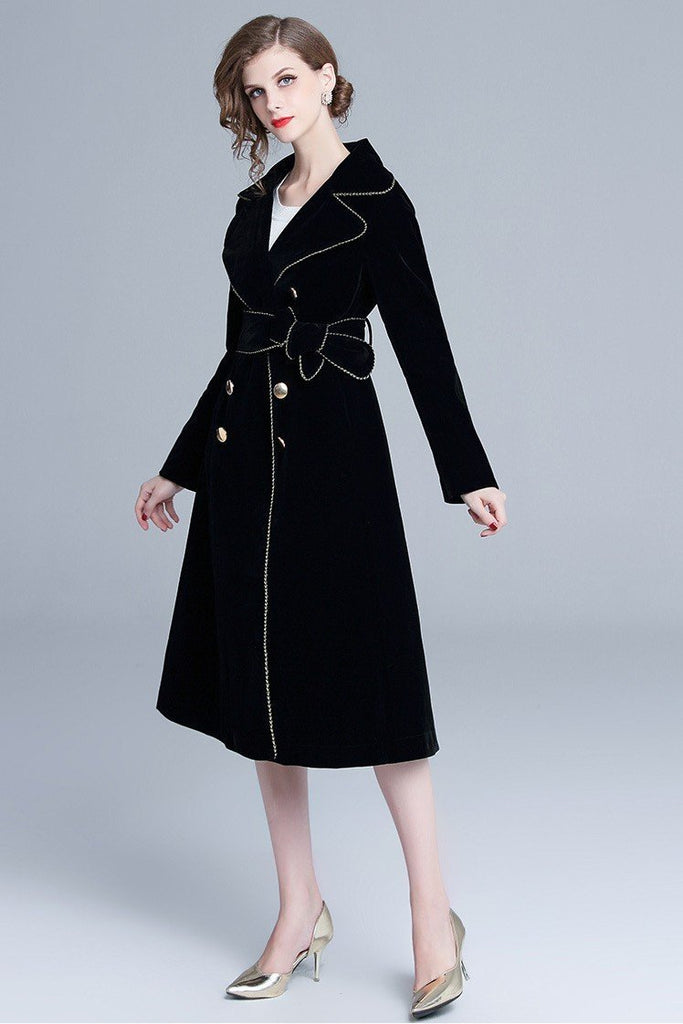 Fashion Velvet Versatile Slim Long Dress