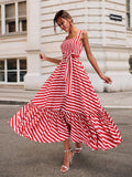 Sexy Sling Striped Maxi Dress