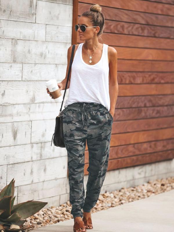 Sexy Slim Camouflage Printed Casual Pants