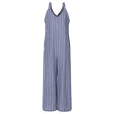 Loose Larger Size Striped Jumpsuits
