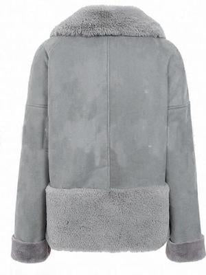 Light Gray Cute Fur Coat