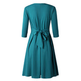 Embroidered Double Collar Pleated Plus Size Dress