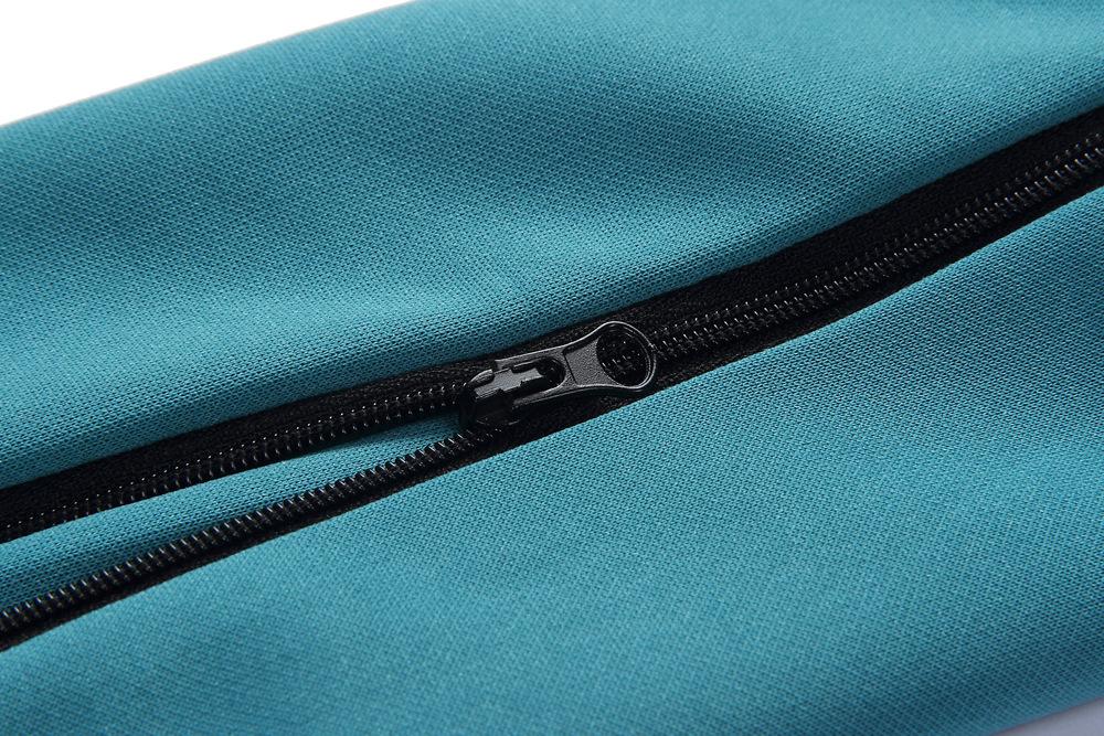 Three-dimensional Patch Pocket Zipper Stitching Mid-sleeve Dress M-2XL