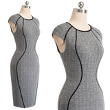 Fashion Stitching Plus Size Midi Dress S-2XL