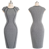 Fashion Stitching Plus Size Midi Dress S-2XL