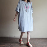 Cotton Casual Loose Butterfly Sleeve Dress